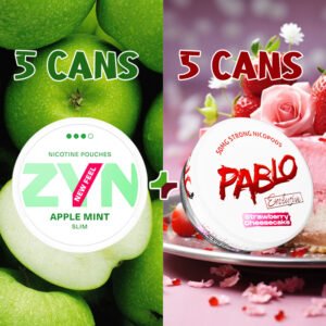 ZYN Apple Mint 9MG + PABLO Strawberry Cheesecake 50MG Bundle ZYN Apple Mint 9MG + PABLO Strawberry Cheesecake 50MG Bundle