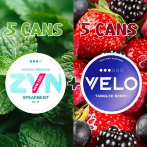 ZYN Gentle MintMint Slim 12.5MG + VELO Tangled Berry 10MG Bundle ZYN Gentle MintMint Slim 12.5MG + VELO Tangled Berry 10MG Bundle