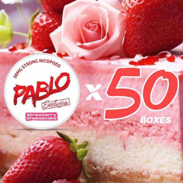 PABLO Exclusive Strawberry Cheesecake 50MG Bulk Pack (50 Cans Limited-Time Offer) PABLO Exclusive Strawberry Cheesecake 50MG Bulk Pack (50 Cans Limited-Time Offer)